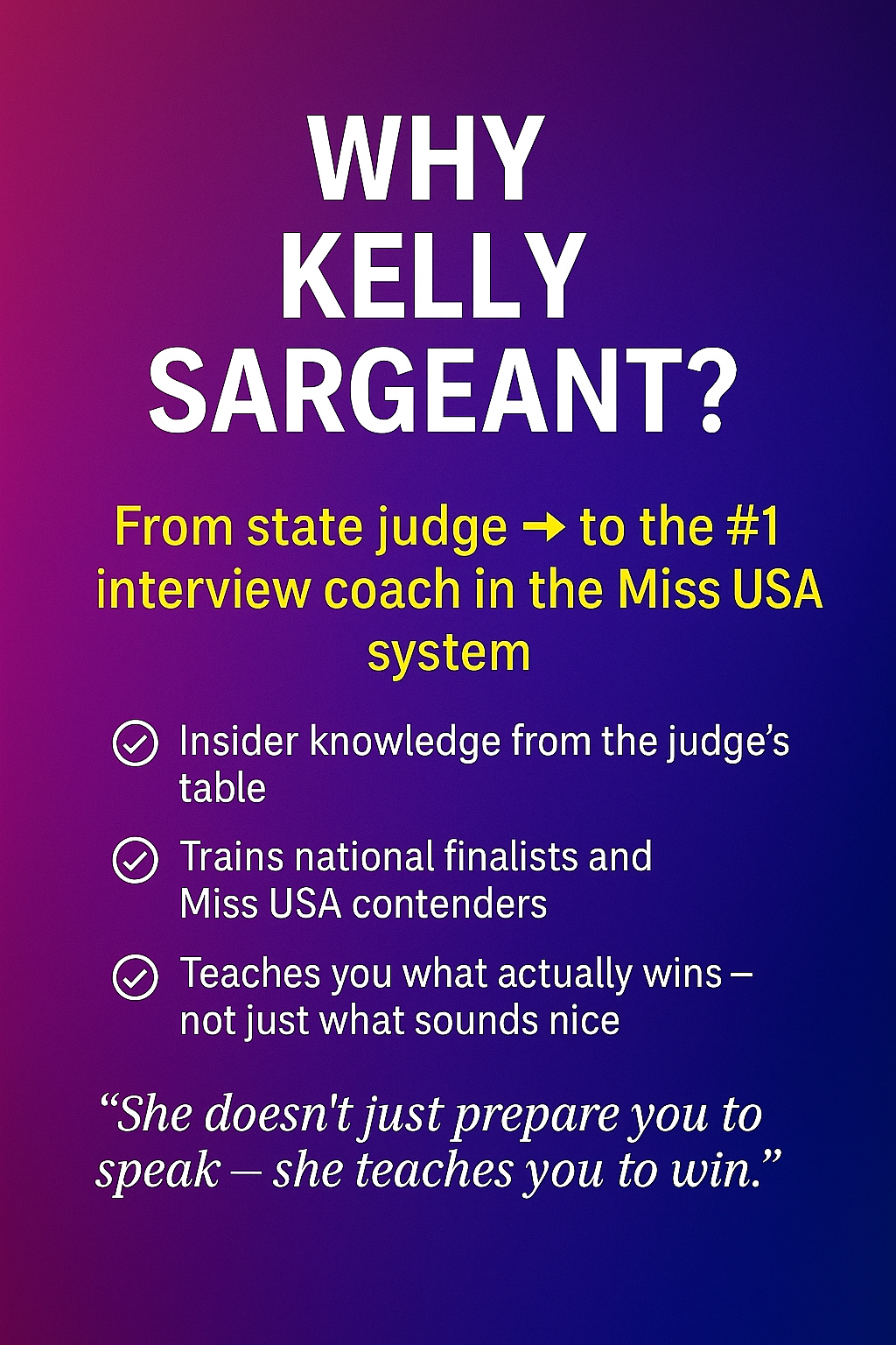 MISS USA STATE PAGEANT MASTERCLASS
